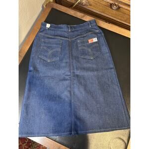 Vintage 70s Denim A Line Midi Skirt America The Beautiful High Waist, Size 14